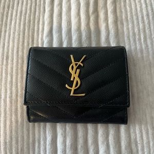 Saint Laurent black leather key holder